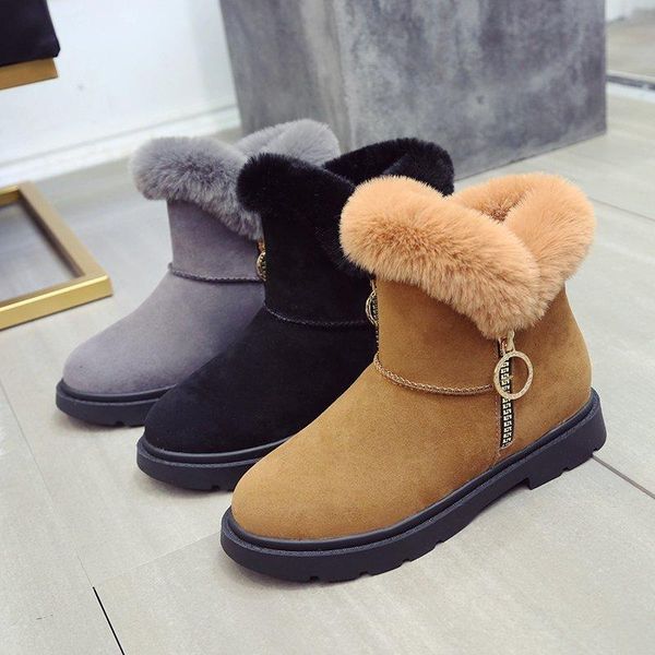 

fashion women's snow boots 100% genuine cow leather women boots female warm winter shoes women size 36-40, Black