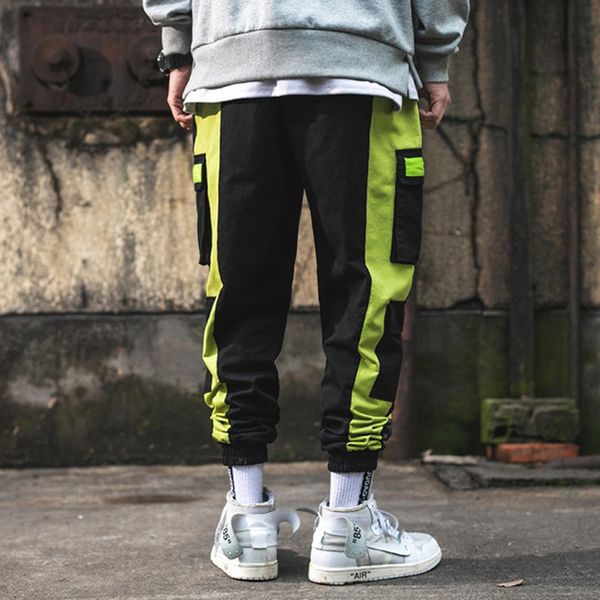 

april momo 2020 cargo pants mens fashion baggy trouser hip hop casual cotton multi pockets pants streetwear trousers hombre lj201007, Black