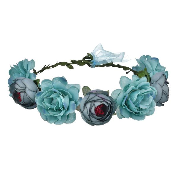 

rose flower crown wreath women wedding tiaras head band floral headwear bridesmaid bridal headpiece beach headband garland q sqcwnz