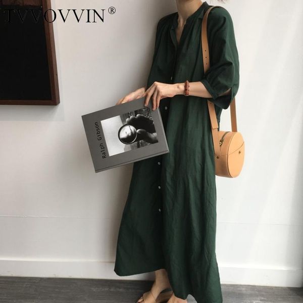

2020 summer new fashion womens long red big size plus cotton linen v neck bow shirt dress dresses slim minimalism blouse e0891, White