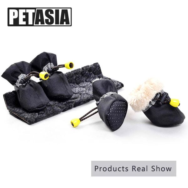 

petasia new winter pet обувь для собак 4шт / комплект большие собаки ботинки хлопка водонепроницаемый non скольжения xs xxxl для бульдог вос