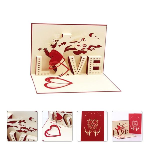 

greeting cards 1pc 3d loving blessing memos valentine's day postcard