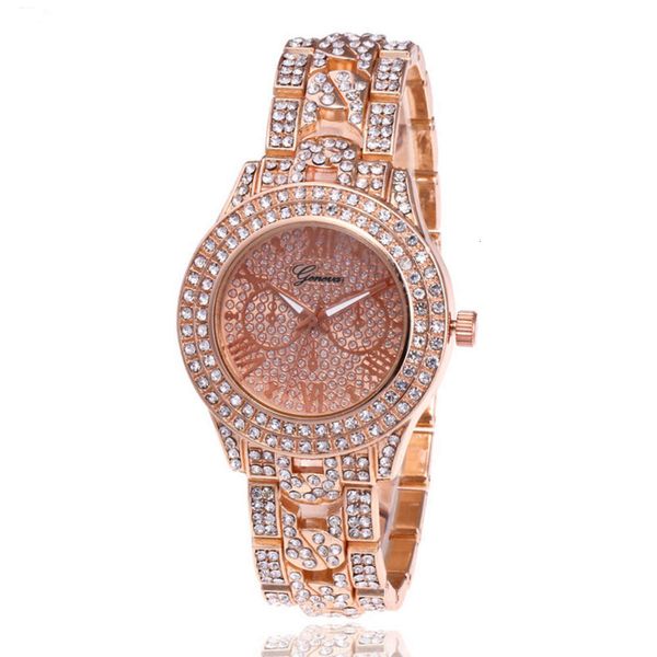 

watch with diamond band in men's geneva, Slivery;brown