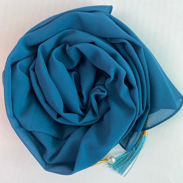 

scarves woman fashion chiffon plain color scarf long soft wrap shawl femme bufandas with pearls hijabs 20 colors, Blue;gray