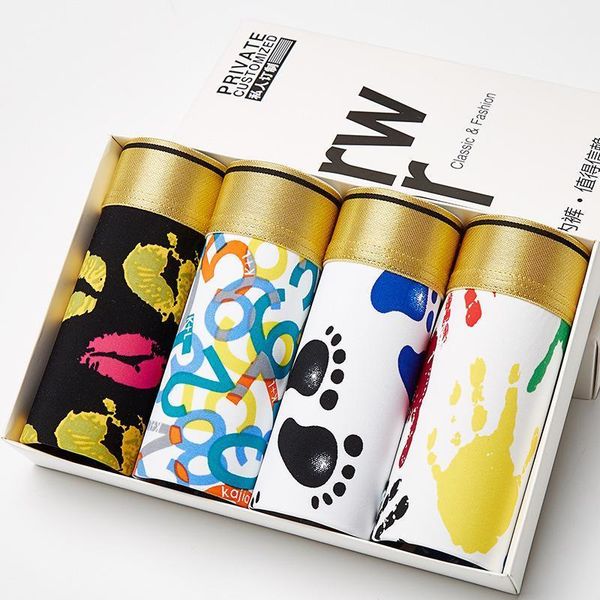 

mens boxer briefs cotton boxer brief ice silk men underwear modal shorts underwear men boxers 4 piece set low waist mens panties1, Black;white