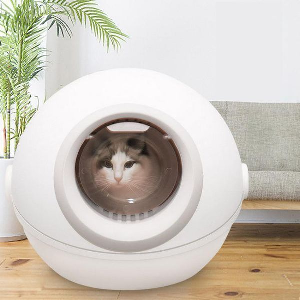 

cat litter box fully closed large cat toilet deodorizing and splashing feces basin pet supplies bed mat1