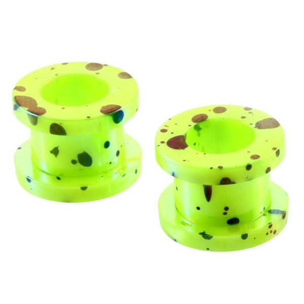 

2pcs acrylic pattern printing ear expander taper dot screw flesh tunnel hollow ear plug gauges stretcher piercing body jewelry q sqcwgc, Silver