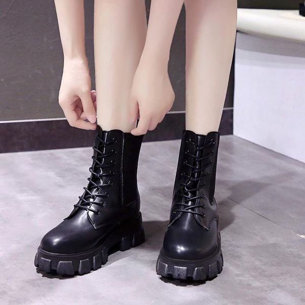 

boots children 2021 black fashion women's inner height increase women hair