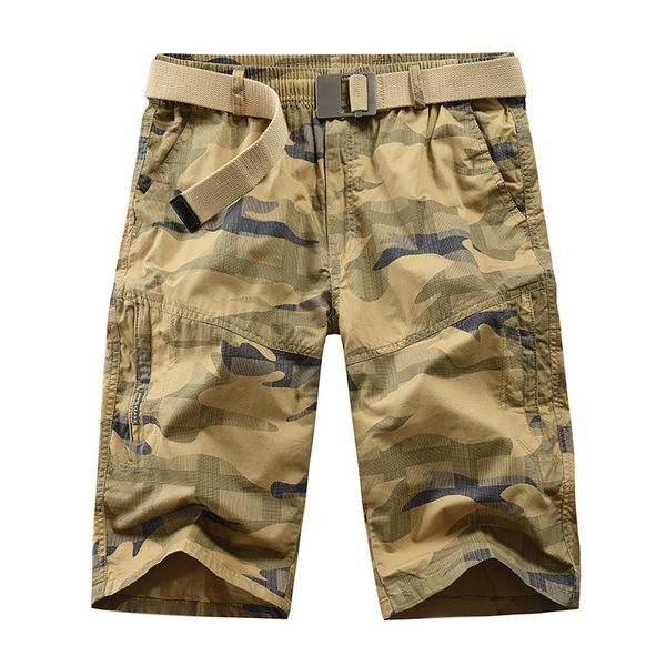 

camouflage tooling men's trend drawstring loose fashion capris micro elastic shorts, White;black