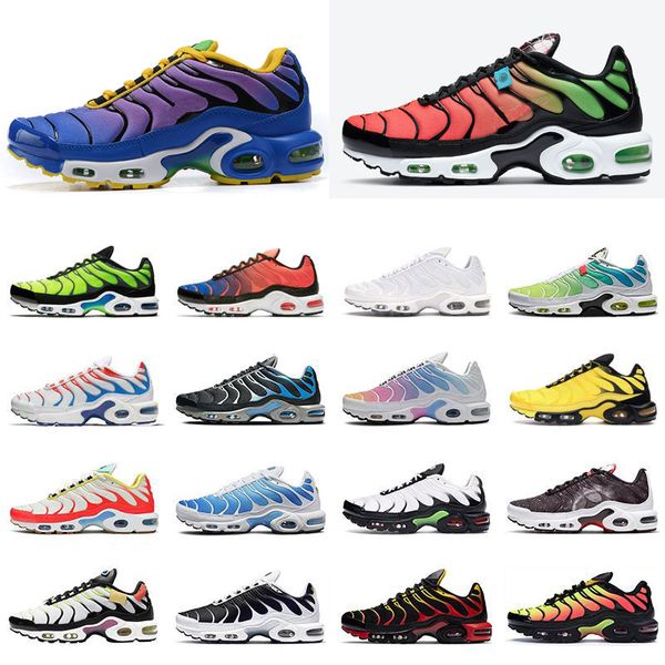 

2020 mens tn plus women running shoes triple black white rainbow hyper blue supernova brushstroke camo men trainers outdoor sports sneakers