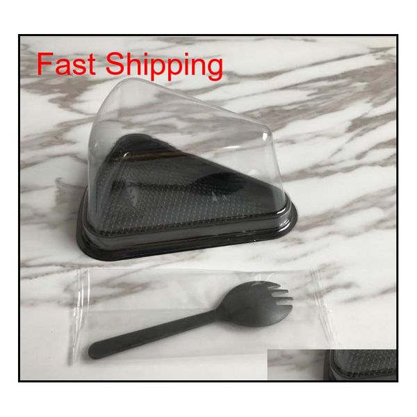 

new arrival plastic clear disposable cake box single individual 8 inch triangle cake boxes food d qylaxr yh_pack