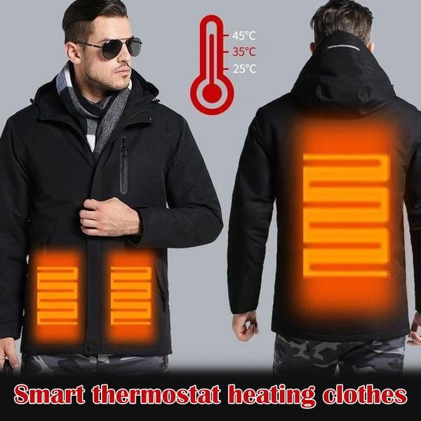 

newly 2020 warming heated vest smart constant temperature heating jackets usb charging one key heating coat s66, Blue;black