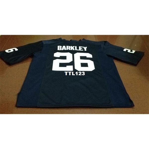

3740 #26 white navy saquon barkley penn state nittany lion alumni college jersey or custom any name or number jersey, Black