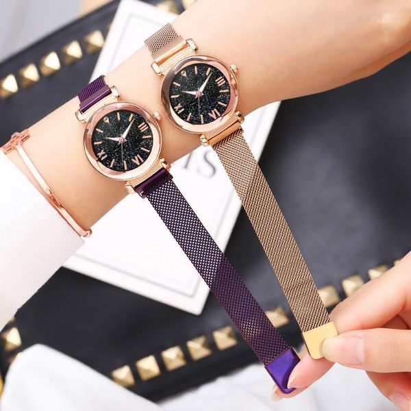 

women watches 2020 fashion magnet buckle woman watches clock quartz ladies wrist for women relogio feminino1, Slivery;brown