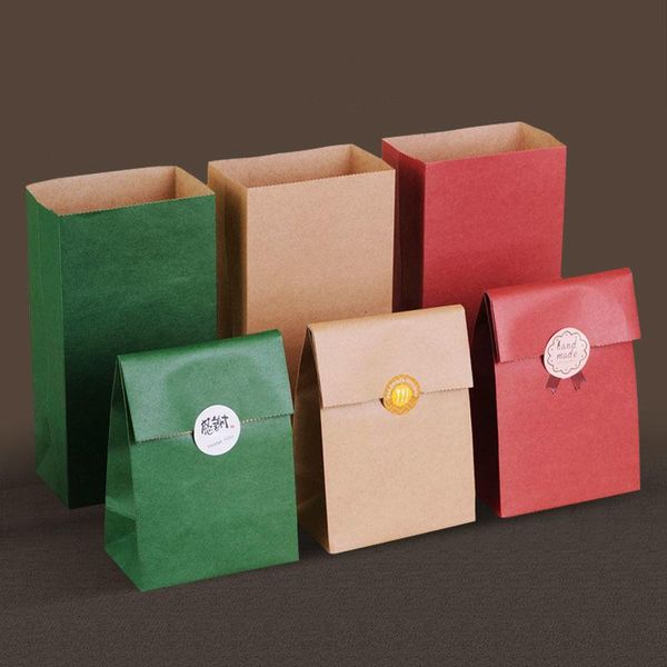 

lbsisi жизни 5 10шт мешки бумажные крафт рождественские печенья подарочные пакеты еды конфеты упаковка украшения благосклонности партии stan