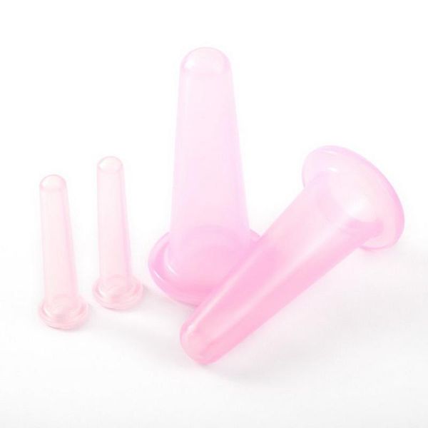 

silicone massage cupping set 2 facial cups & 2 mini facial cups body massage helper skin care for face neck back eyes