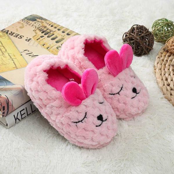 

new cotton slippers for children keep warm in autumn and winter, Black