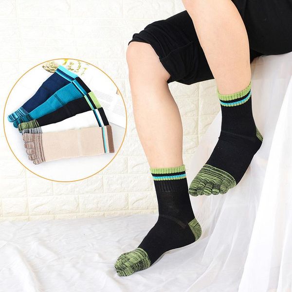 

men's socks winter good quality men five finger toe breathable sweat-absorption thick separator thermal sports stockings mkc008, Black