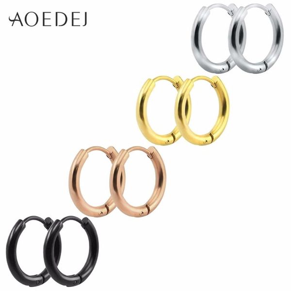 

hoop & huggie aoedej korean earring 316l stainless steel gd boys earrings circle round for women man jewelry, Golden;silver