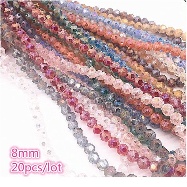 

20pcs 8mm austrian frosted matt crystal glass beads spacer beads handmade for jewellery making diy bracelet neck qylhym