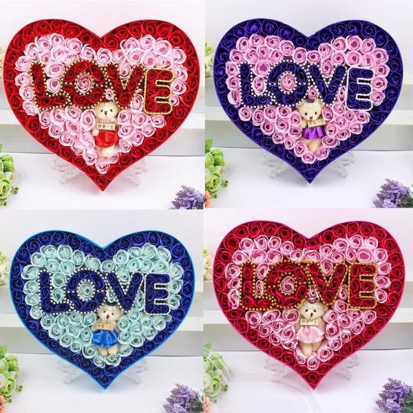 

gift wrap rose bath body flower valentine's day diy soap box bouquet wedding home festival holding flowers e51