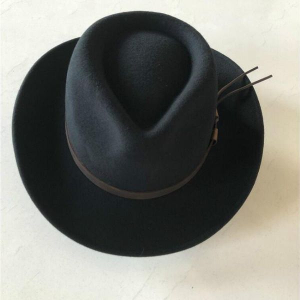 

wide brim hats x054 100% wool denim hat felt bowler satin lined fashion party formal fedora costume magician round, Blue;gray