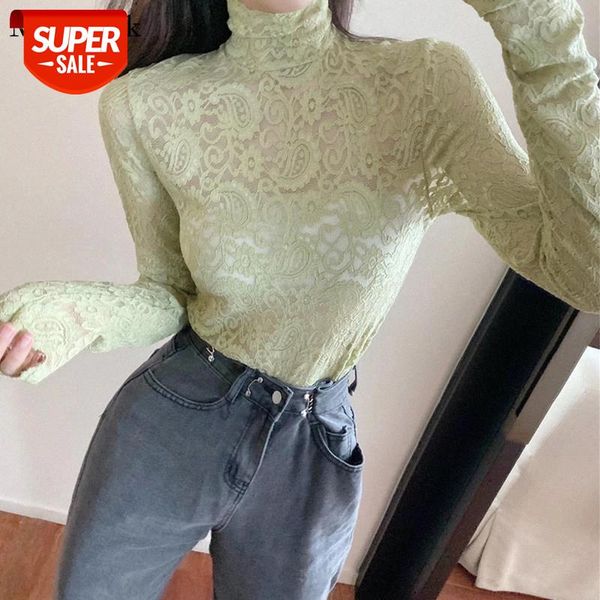 

new spring crochet floral lace blouse shirts women long sleeve casual white shirt perspective female blusas 12709 #988t