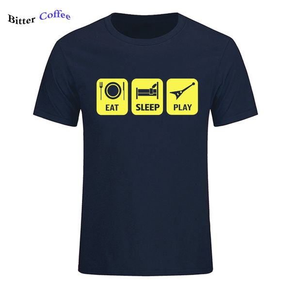 

новый eat sleep play guitar смешного короткий рукав тенниска streetwear музыки для tops тройников большого размера спорта толстовка с капюшо