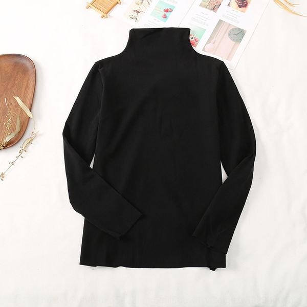 

ub9ty denim wunhd warm small high warm t-shirt sweater collar bottom sweater soft glutinous rice cut elastic color t-shirt multi, White