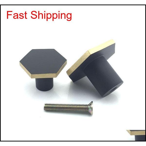 

solid brass black cabinet knobs handles hexagon drawer kitchen cupboard wardrobe knobs pull ha qylcyu new_dhbest