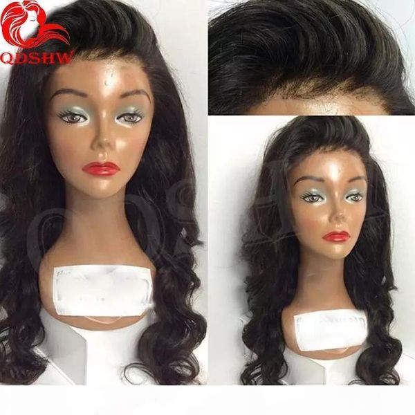 

360 frontal full lace human hair wigs loose wave virgin peruvian hair glueless 360 lace front wig pre pluck for black women, Black;brown