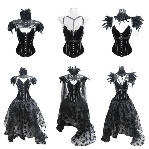 

nightclub bar halloween female singer costumes black corset puffy dress gogo dancer pole/jazz dance festival party dwy46851, Black;red