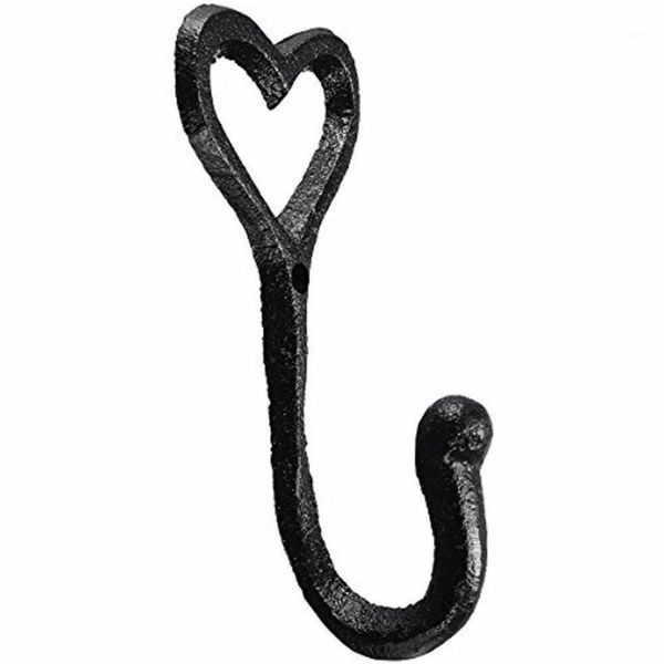 

home hat hook bedroom hanger iron vintage wall mounted holder decorative coat storage black heart shape door1