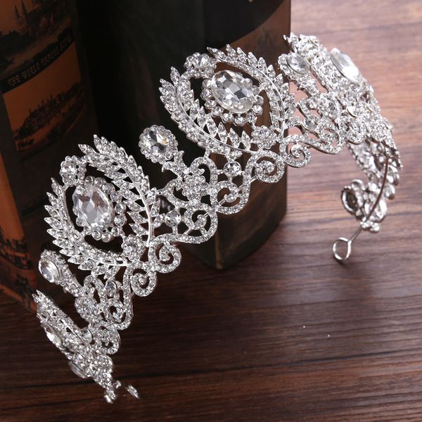 

new headdress baroque fine bride princess dress with crown hair, Silver