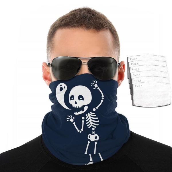 

scarves 2021 polyester bandana magic neckerchief men's scarf happy soul skeleton versatility caps cycling elastic snood, Blue;gray