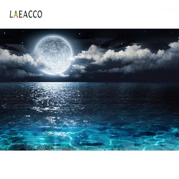 

laeacco moon cloudy dark black sea surface baby night scenic pgraphic backgrounds pgraphy backdrops for p studio1