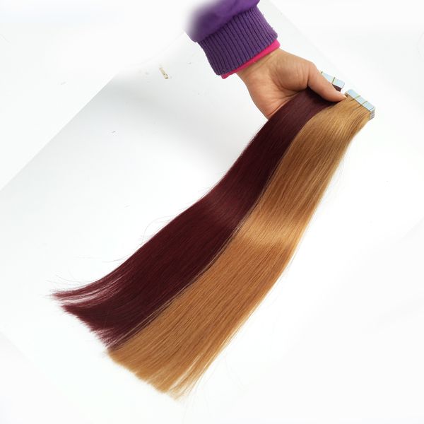 

tape in human hair extensions skin weft tape hair extensions 100g/40pieces brazilian hair hablonde double sides adhesive ing, Black