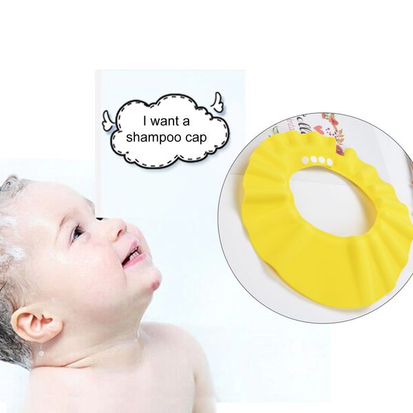 

1 pcs yellow color safe waterproof shampoo bathing shower wash hair tool for baby family bath shower bathing tools for baby