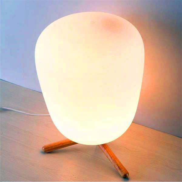

ultra modern mini fashion frosted glass lampshade and wooden bracket texture study table lamp with light source us plug