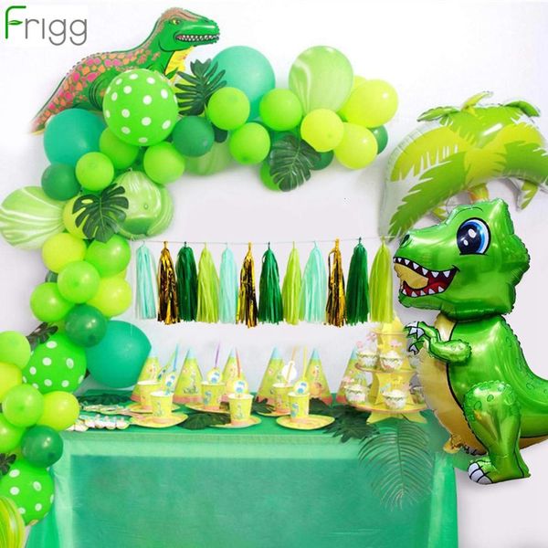 

4d walking dinosaur foil balloons birthday party decor kids boy animal ballon green jungle baloons safari dino air balony