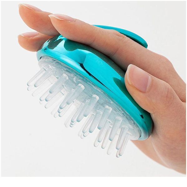 

sile head body brush massage comb shampoo hair wash comb shower brush bath spa slimming massage brush plastic mass jllucq, Silver