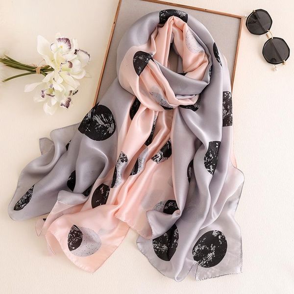 

2020 women silk scarf shawls wraps design print solid pashmina lady scarves foulard hijab head bandana warm winter bufanda wmtxiq bdesybag, Blue;gray