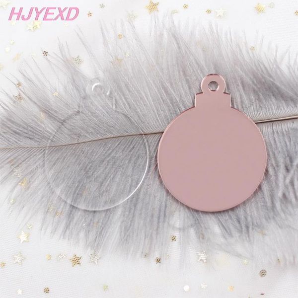 

76mm / 101mm очистить blank акриловая рождество блесна keychainscutout роза зеркало рождественский бал теги 3inches 4inches-ac1106, Silver