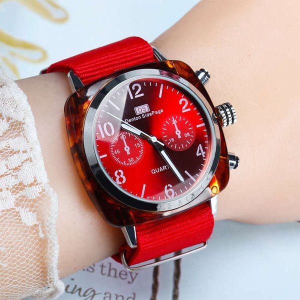 

watch zhou female dongyu ds same student korean fashion luminous nylon belt net red women's watch, Slivery;brown
