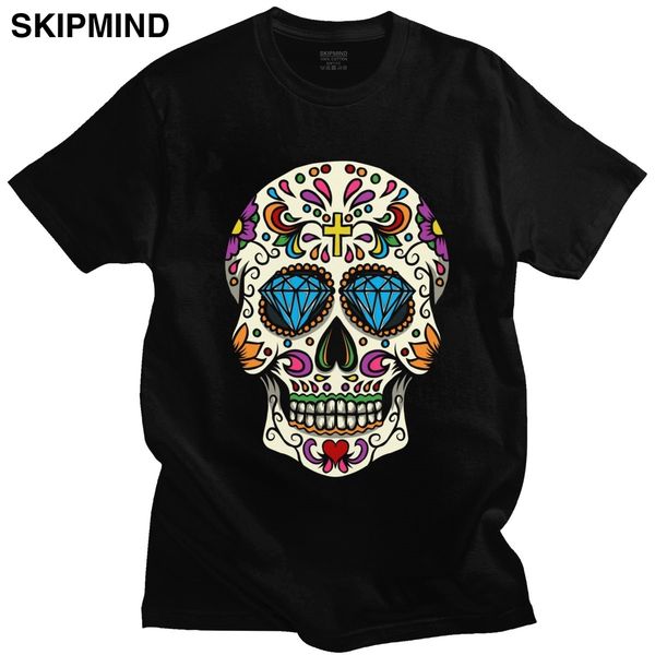 

fashion mexican skull short sleeves pure streetwear day of the dead sugar skull gift sport hooded sweatshirt hoodie t shirt