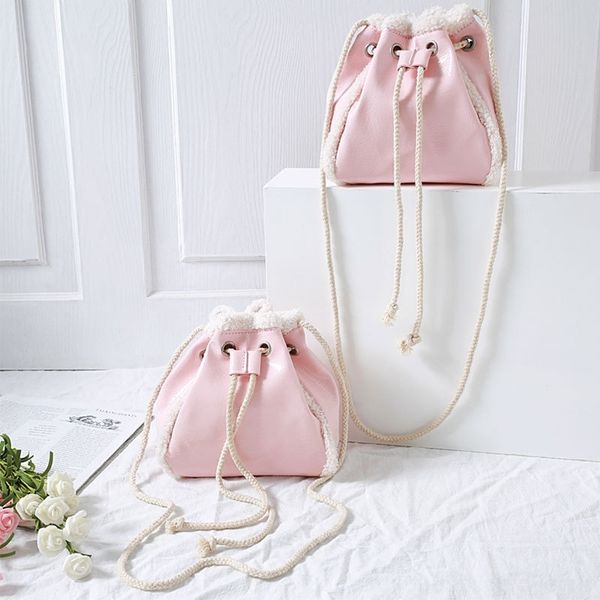 

p1ni1 2019 щипцы посланника плечо новый pu ведро милый мультфильм детей плеча bao один мешок женщин pu мешок zdmfl