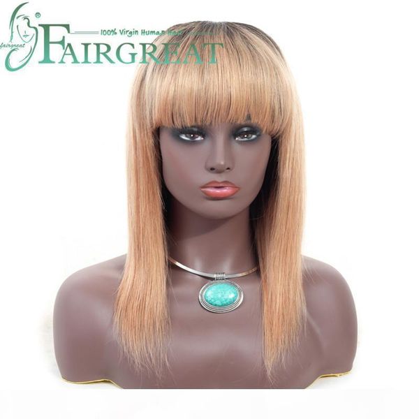 

brazilian indian mongolian straight human hair wigs with baby hair brazilian remy human hair wigs for women, Black;brown