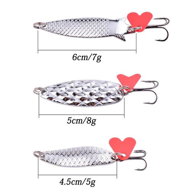 

12pcs metal spinner spoon fishing lures 7g 10g 15g gold silver artificial bait with feather treble hook trout pike bas qylkjd