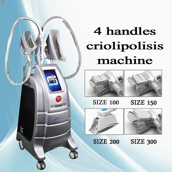 

2020 promotion 4 handles fat reduction cryolipolysis slimming body sculpting fat ing machine 2 handles work at the same time#002, Black