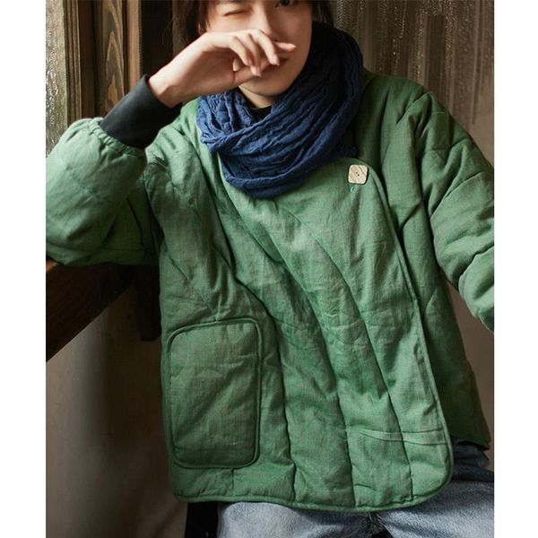 

2020 women winter jackets casual solid loose short cotton-padded coats vintage a-line outerwear parka s1007 drop shipping, Black